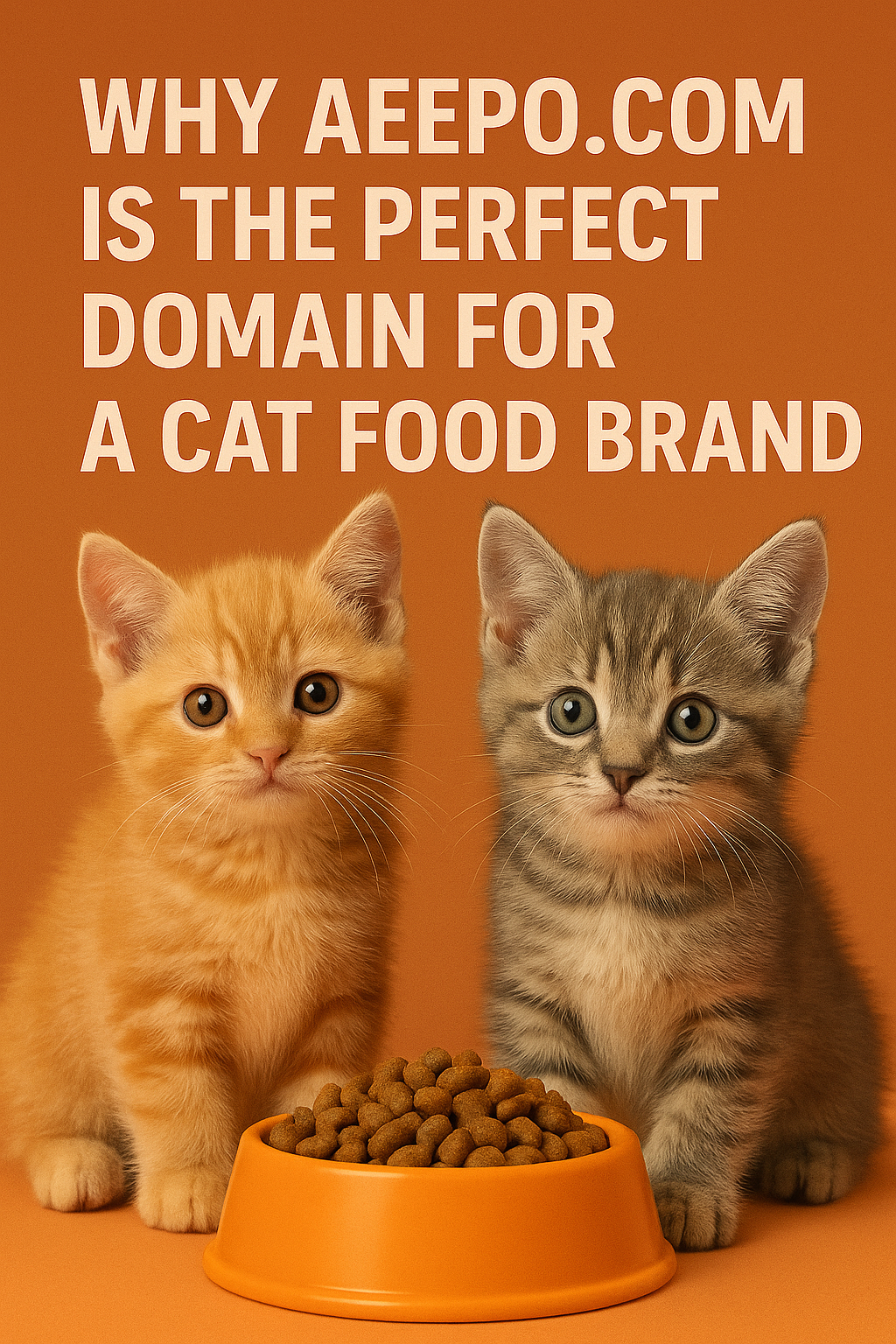 Aeepo cat food branding mock-up shows how a strong domain like Aeepo.com elevates packaging and marketing.